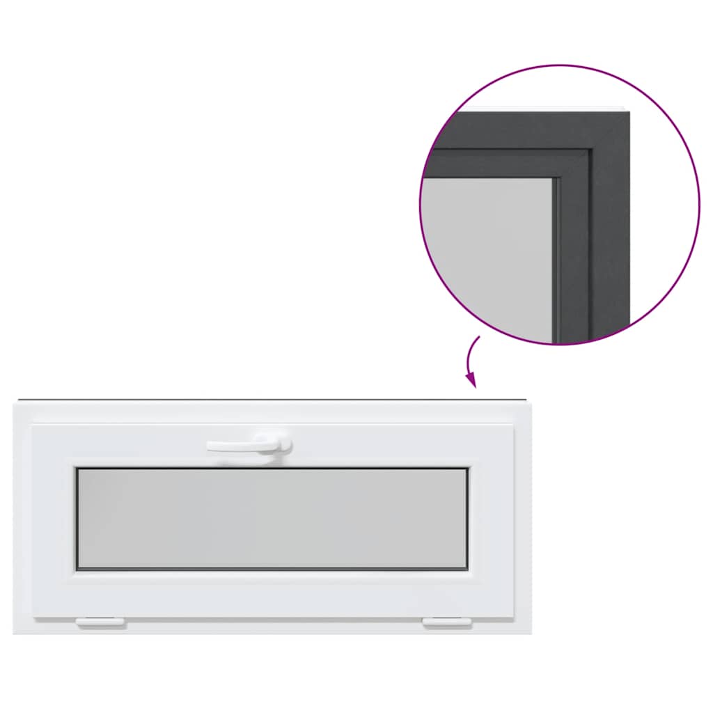 vidaXL Finestra Seminterrato RISOR 90x40 cm Tilt 3 Vetri Antracite