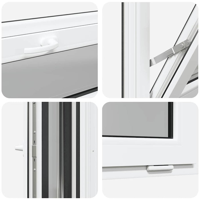 vidaXL Finestra Seminterrato RISOR 90x40 cm Tilt 3 Vetri Antracite