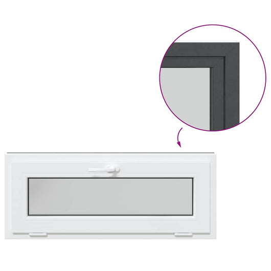 vidaXL Finestra Seminterrato RISOR 100x40 cm Tilt 3 Vetri Antracite