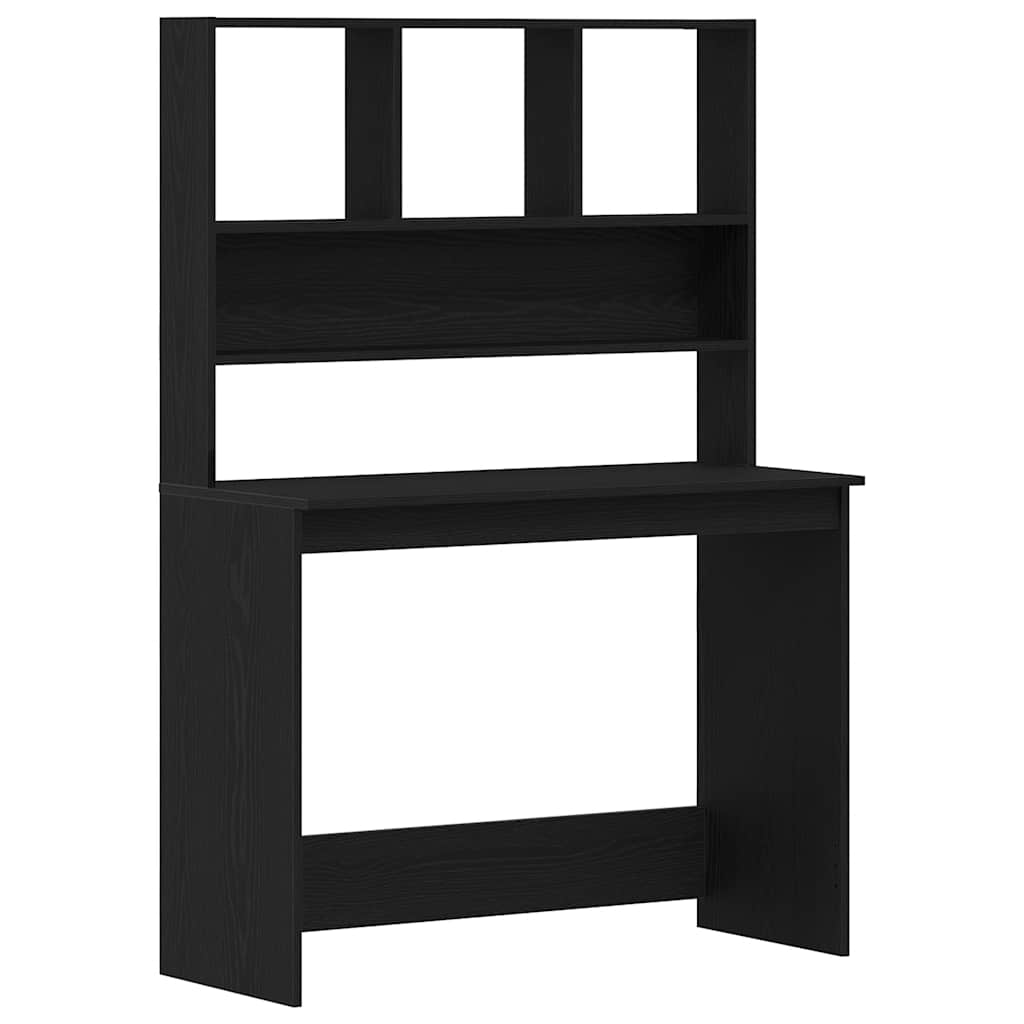 Scrivania con Mensole Rovere Nero 102x45x148 cm in Truciolato 861985