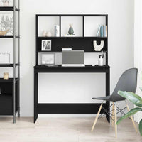 Scrivania con Mensole Rovere Nero 102x45x148 cm in Truciolato 861985