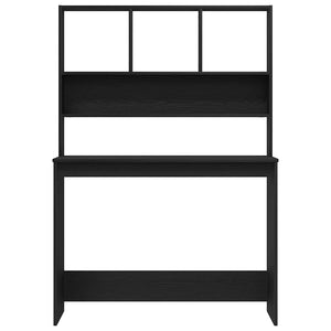 Scrivania con Mensole Rovere Nero 102x45x148 cm in Truciolato