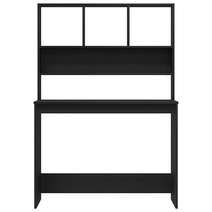 Scrivania con Mensole Rovere Nero 102x45x148 cm in Truciolato 861985