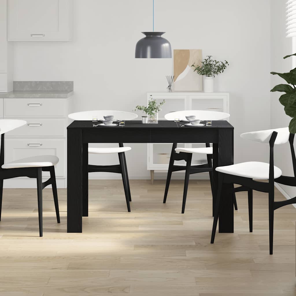 Tavolo da Pranzo Rovere Nero 120x60x76 cm Legno Multistrato