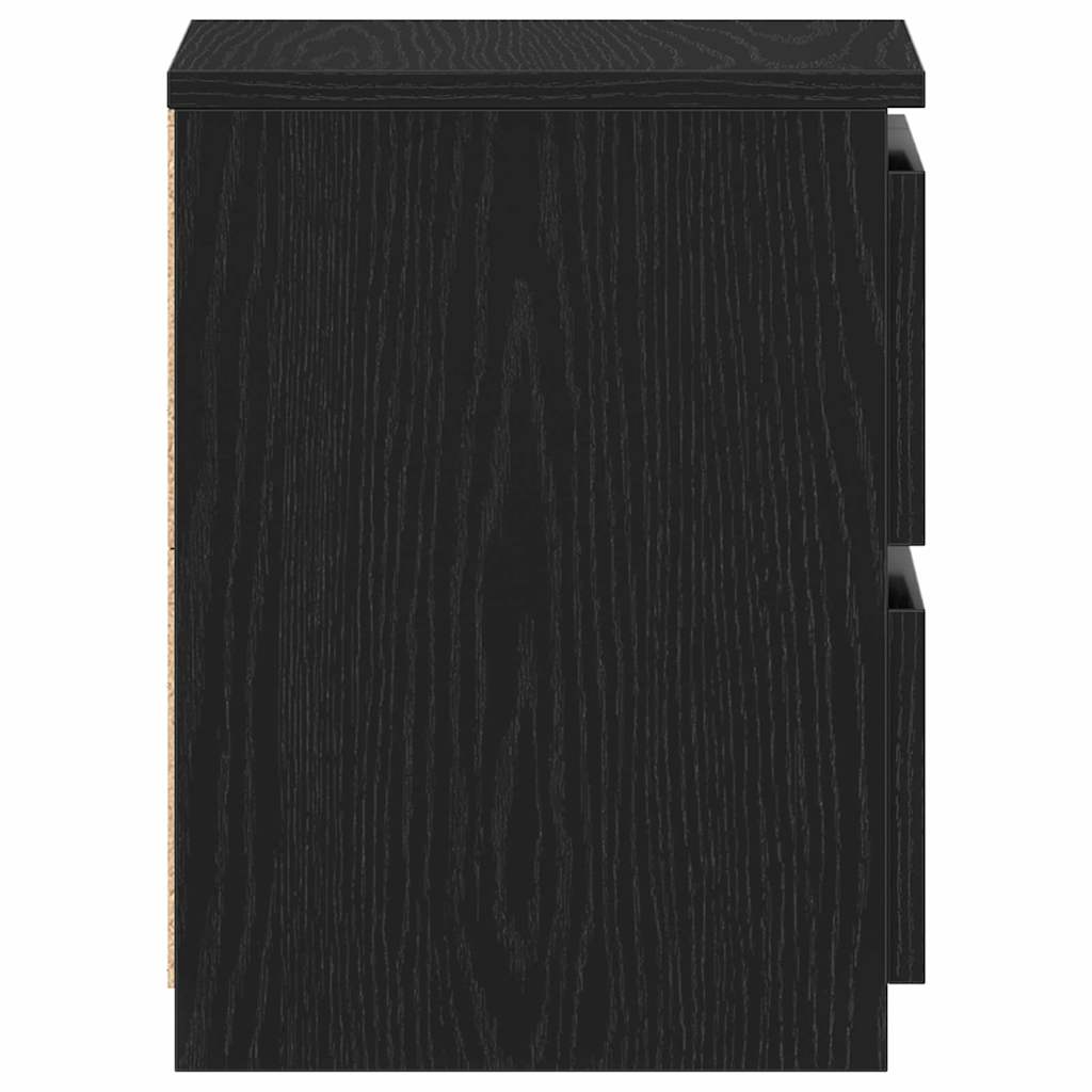 Armadio da Notte Rovere nero 30 x 30 x 40 cm Legno multistrato 861988