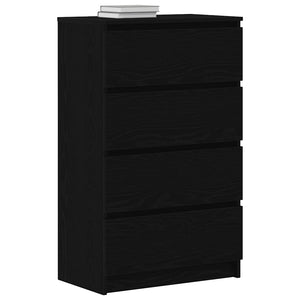 Credenza Rovere Nero 60x35x98,5 cm in Legno Multistrato