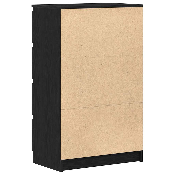 Credenza Rovere Nero 60x35x98,5 cm in Legno Multistrato