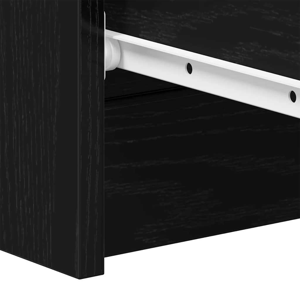 Credenza Rovere Nero 60x35x98,5 cm in Legno Multistrato