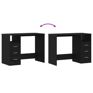 Scrivania Cassetti Rovere Nero 102x50x76 cm Legno Multistrato