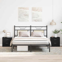 Comodini 2pz-Set di 2 Tavolino da notte Rovere Nero 40x30x40 cm in Legno Multistrato 183613