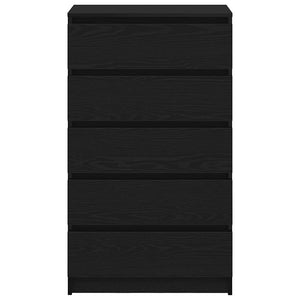 Cassettiera Rovere Nero 60x36x103 cm in Legno Multistrato 862008