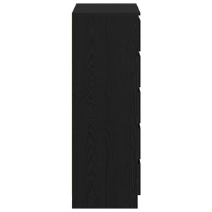 Cassettiera Rovere Nero 60x36x103 cm in Legno Multistrato 862008