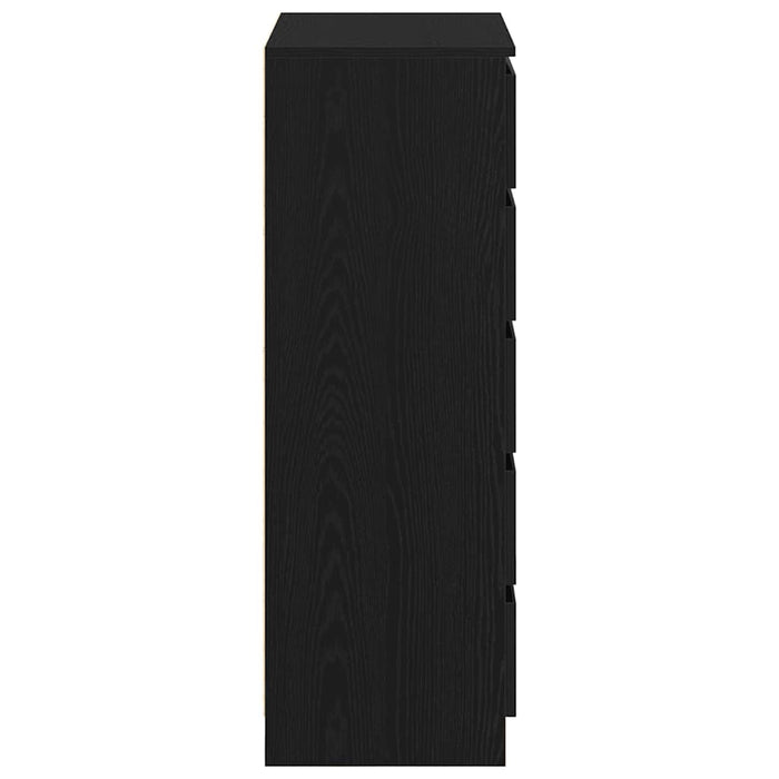 Cassettiera Rovere Nero 60x36x103 cm in Legno Multistrato 862008