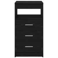 Cassettiera Rovere Nero 40x50x76 cm in Legno Multistrato