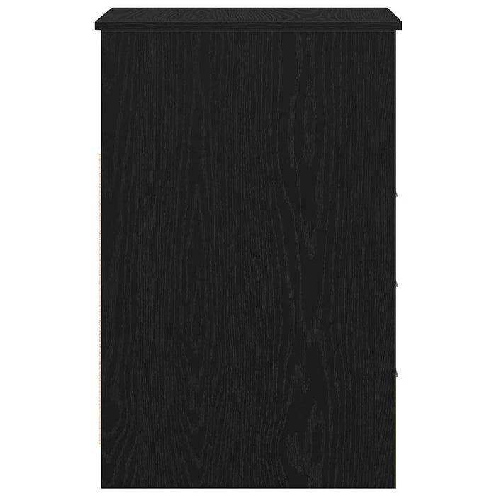 Cassettiera Rovere Nero 40x50x76 cm in Legno Multistrato