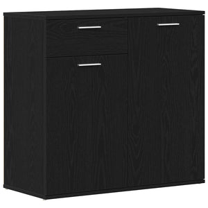 vidaXL Credenza Rovere Nero 80x36x75 cm in Legno Multistrato