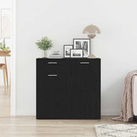 vidaXL Credenza Rovere Nero 80x36x75 cm in Legno Multistrato