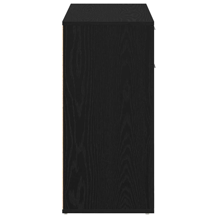 vidaXL Credenza Rovere Nero 80x36x75 cm in Legno Multistrato