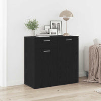 vidaXL Credenza Rovere Nero 80x36x75 cm in Legno Multistrato