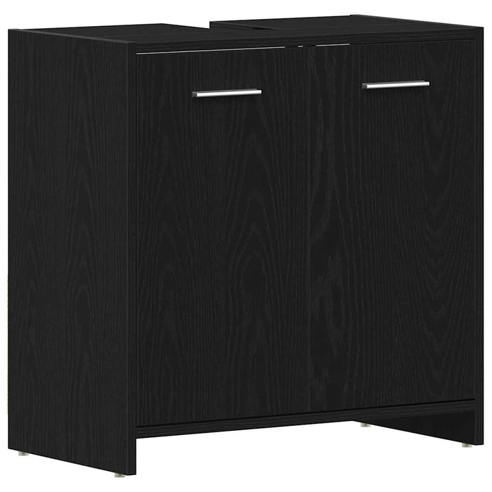 Mobile Lavabo Bagno Rovere Nero 60x30x60cm in Legno Multistrato 862013