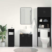 vidaXL Mobile Lavabo Bagno Rovere Nero 60x30x60cm in Legno Multistrato