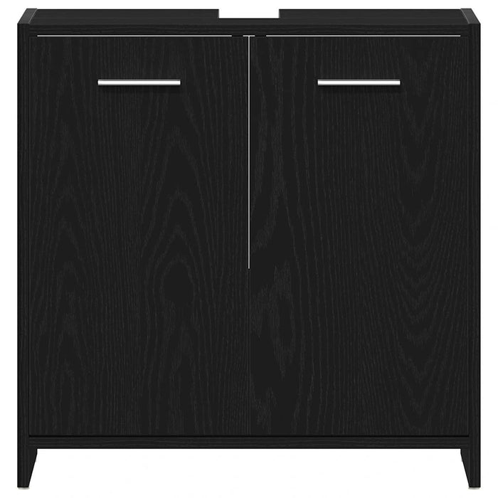 vidaXL Mobile Lavabo Bagno Rovere Nero 60x30x60cm in Legno Multistrato