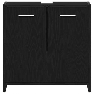 Mobile Lavabo Bagno Rovere Nero 60x30x60cm in Legno Multistrato 862013
