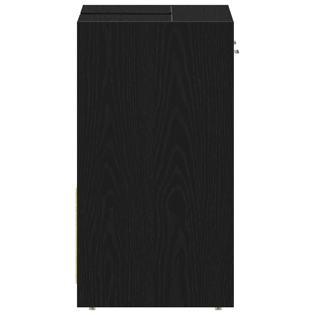 vidaXL Mobile Lavabo Bagno Rovere Nero 60x30x60cm in Legno Multistrato