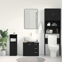 Mobile Lavabo Rovere Nero 63x30x54 cm in Legno Multistrato