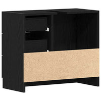 Mobile Lavabo-Armadietto da bagno Rovere Nero 63x30x54 cm in Legno Multistrato