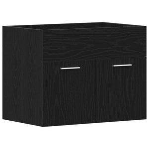 vidaXL Mobile Lavabo da Bagno Rovere Nero 60x38,5x46 cm in Truciolato