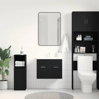 vidaXL Mobile Lavabo da Bagno Rovere Nero 60x38,5x46 cm in Truciolato