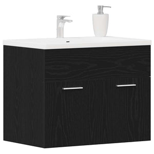 Mobile Lavabo da Bagno Rovere Nero 60x38,5x46 cm in Truciolato 862025