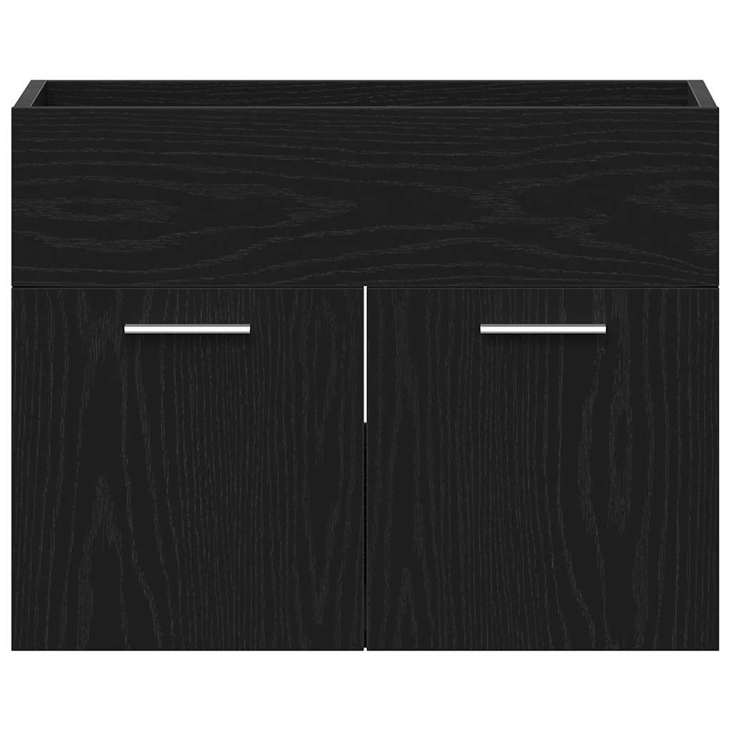 vidaXL Mobile Lavabo da Bagno Rovere Nero 60x38,5x46 cm in Truciolato
