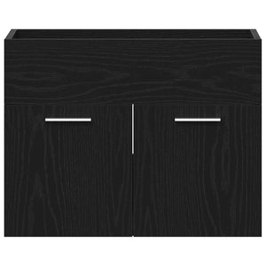 vidaXL Mobile Lavabo da Bagno Rovere Nero 60x38,5x46 cm in Truciolato