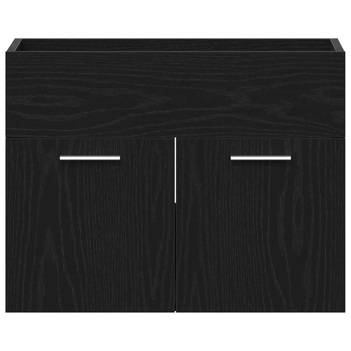 vidaXL Mobile Lavabo da Bagno Rovere Nero 60x38,5x46 cm in Truciolato