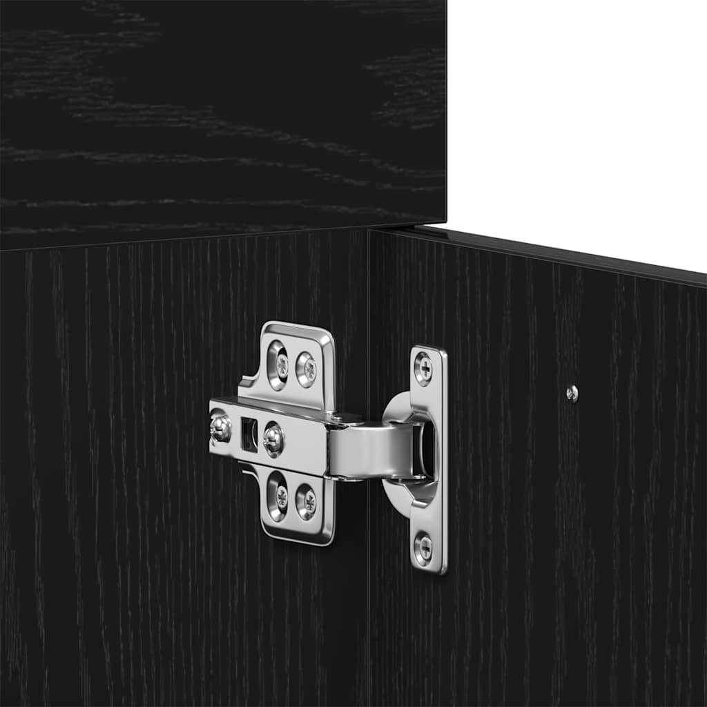 vidaXL Mobile Lavabo da Bagno Rovere Nero 60x38,5x46 cm in Truciolato
