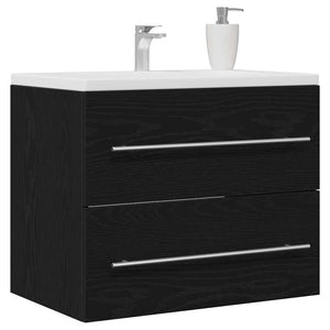 Mobile Lavabo da Bagno Rovere Nero 60x38,5x48 cm in Truciolato 862028