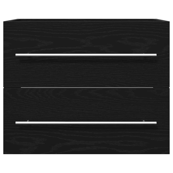 Mobile Lavabo da Bagno Rovere Nero 60x38,5x48 cm in Truciolato 862028