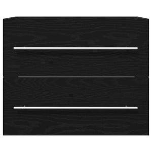 Mobile Lavabo da Bagno-Armadietto da bagno Rovere Nero 60x38,5x48 cm in Truciolato