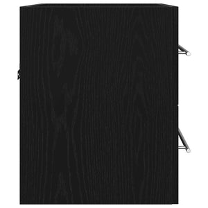 Mobile Lavabo da Bagno Rovere Nero 60x38,5x48 cm in Truciolato