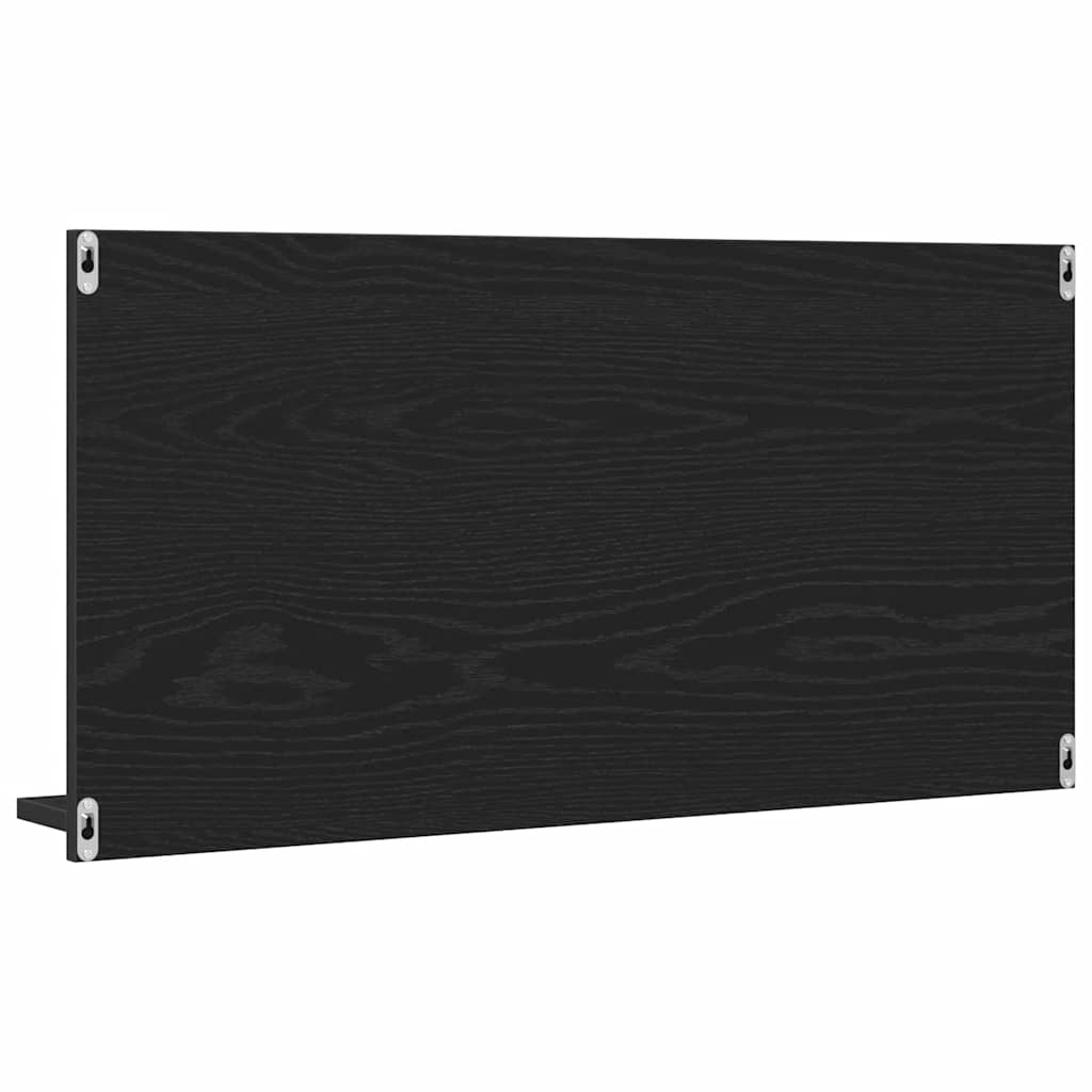 Mobiletto con Specchio per bagno-Armadietto a Specchio da Bagno Rovere Nero 90x11x45 cm in Legno Massello