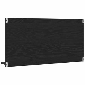 Mobiletto con Specchio per bagno-Armadietto a Specchio da Bagno Rovere Nero 90x11x45 cm in Legno Massello