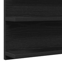 Mobiletto con Specchio per bagno-Armadietto a Specchio da Bagno Rovere Nero 90x11x45 cm in Legno Massello