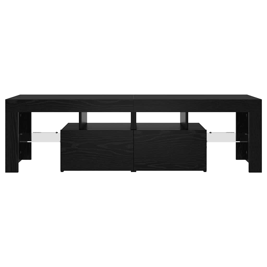 Mobile Porta TV con LED-Mobile per TV-Credenza TV Rovere Nero 140x36,5x40 cm Truciolato