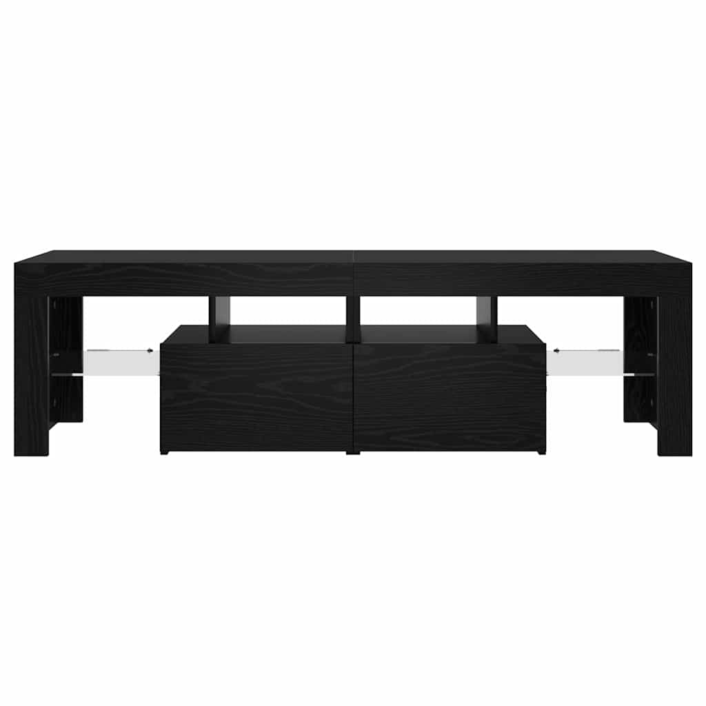 Mobile Porta TV con LED Rovere Nero 140x36,5x40 cm Truciolato 862030