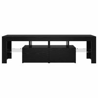 Mobile Porta TV con LED Rovere Nero 140x36,5x40 cm Truciolato 862030