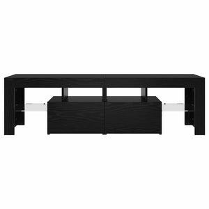 Mobile Porta TV con LED Rovere Nero 140x36,5x40 cm Truciolato 862030