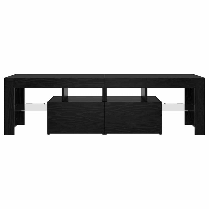 Mobile Porta TV con LED Rovere Nero 140x36,5x40 cm Truciolato 862030