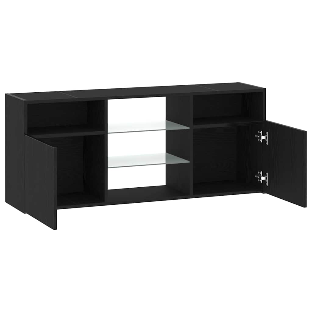 Mobile Porta TV con LED-Mobile per TV-Credenza TV Rovere Nero 120x30x50 cm Multistrato